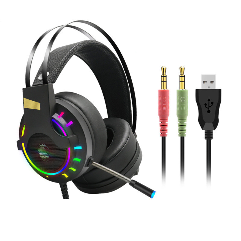 Luxury Gaming Headset with Microphone 3.5mm  Wired Earphone  Surround Sound Game Headphone for PC Gamer Computer Laptop Xbox