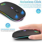 Wireless Mouse Bluetooth RGB Rechargeable Mouse Wireless Computer Silent Mause LED Backlit Ergonomic Gaming Mouse For Laptop PC