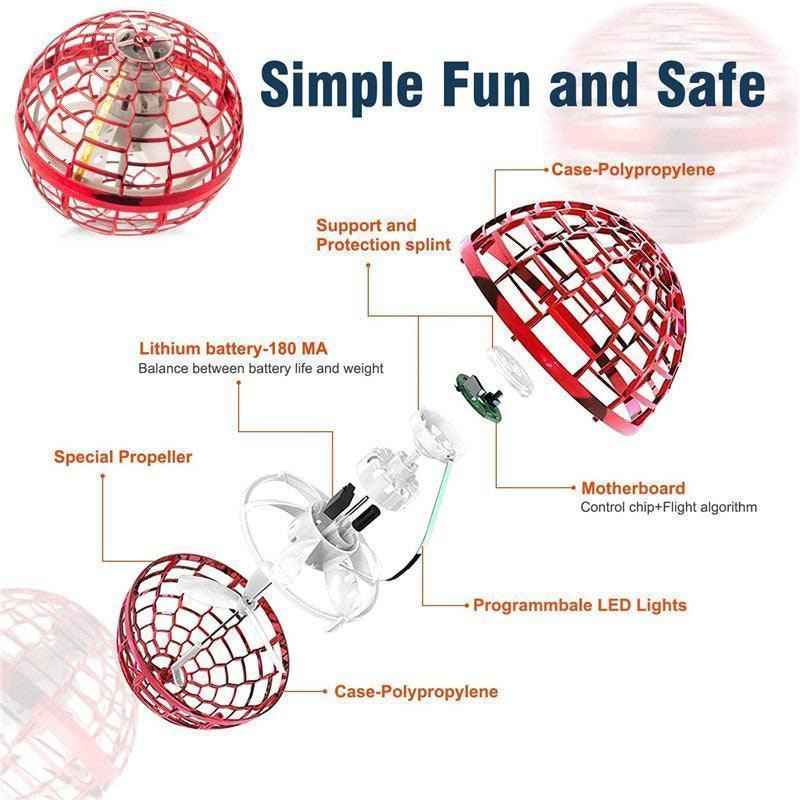 Fun LED Flying Orb Pro Mini Drone Boomerang Ball Toy Family Gift