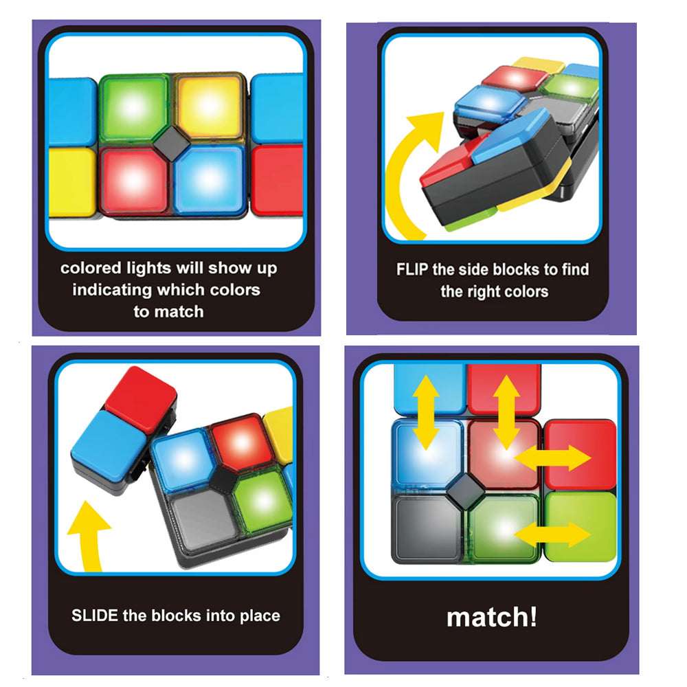 Magic Cube Flip Slide Match Memory Game Electronic Handheld Fidget Toy Single or Multiplayer