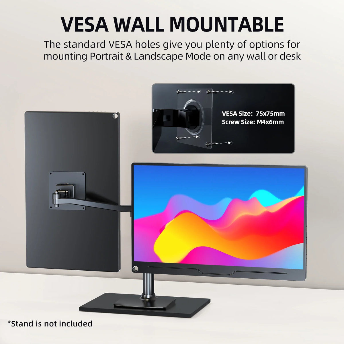 EVICIV Portable Monitor 15.6" FHD 1080P IPS Computer Gaming Display USB-C HDMI Screen Extender for Laptop Desktop MacBook Phones