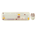 Wireless Keyboard & Mouse Combo - Silent Click, Colorful 104 Keys